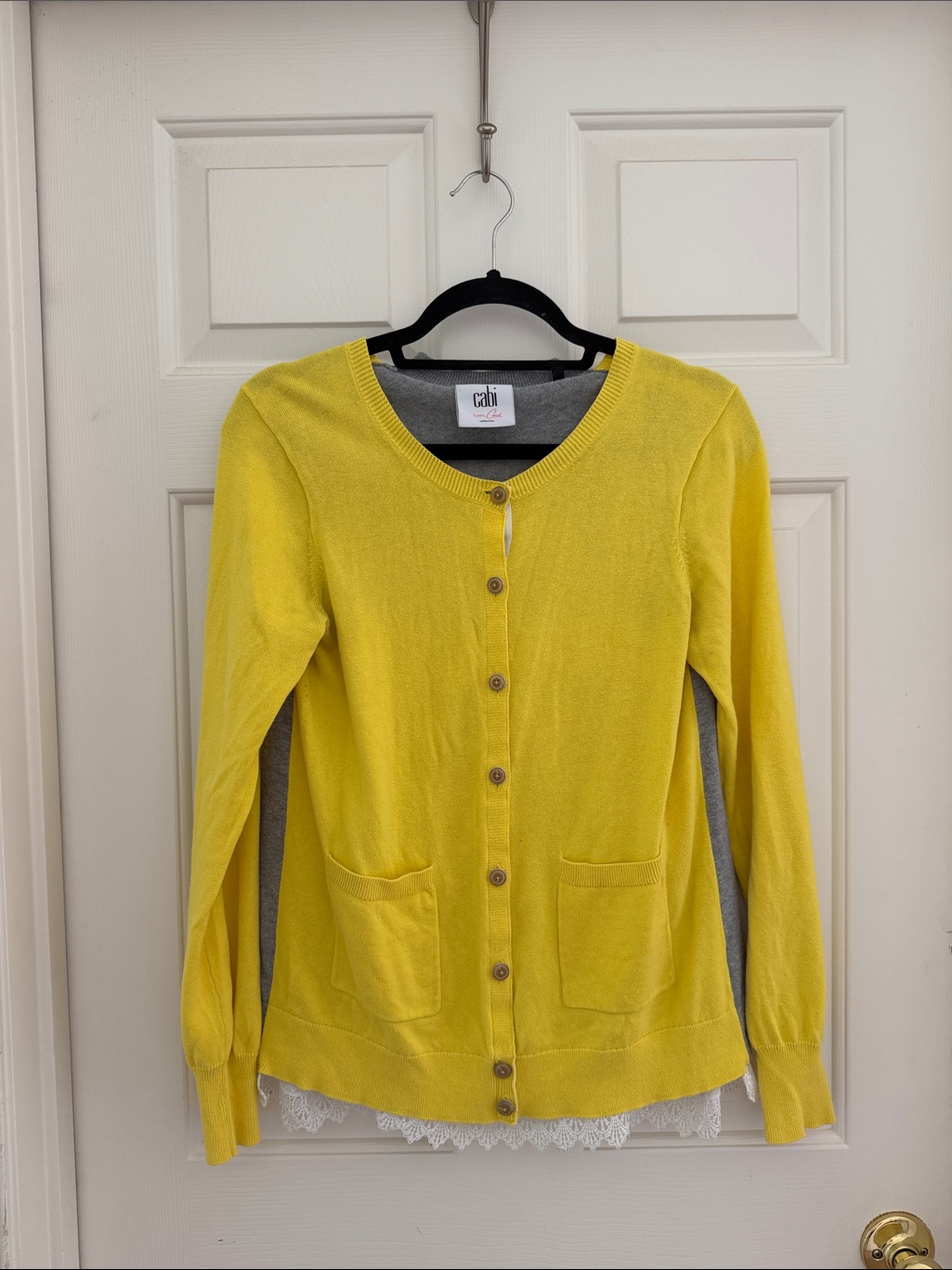 Cabi Bright Yellow Button-Front Cardigan